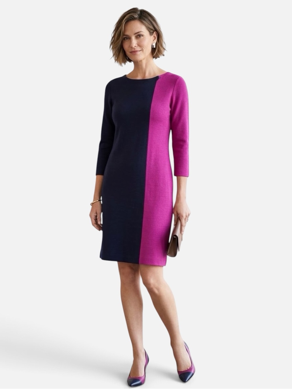 Lisa Perry 100% Wool Color Block Dress size 4